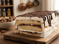 Nepečený piškotový dezert s krémem a Nutellou: rychlá sladká dobrota bez pečení