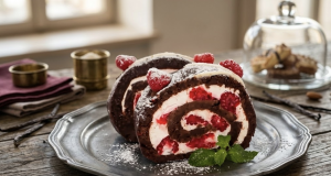 Oblíbená malinová roláda s nadýchaným krémem – Chutná skvěle! Nepečená roláda s malinami a šlehačkovým krémem: rychlý dezert z Bebe sušenek