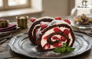 Oblíbená malinová roláda s nadýchaným krémem – Chutná skvěle! Nepečená roláda s malinami a šlehačkovým krémem: rychlý dezert z Bebe sušenek