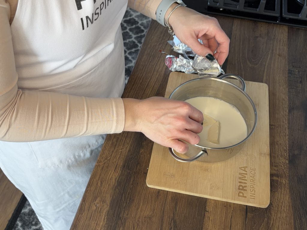 Špenátové halušky se sýrovou omáčkou