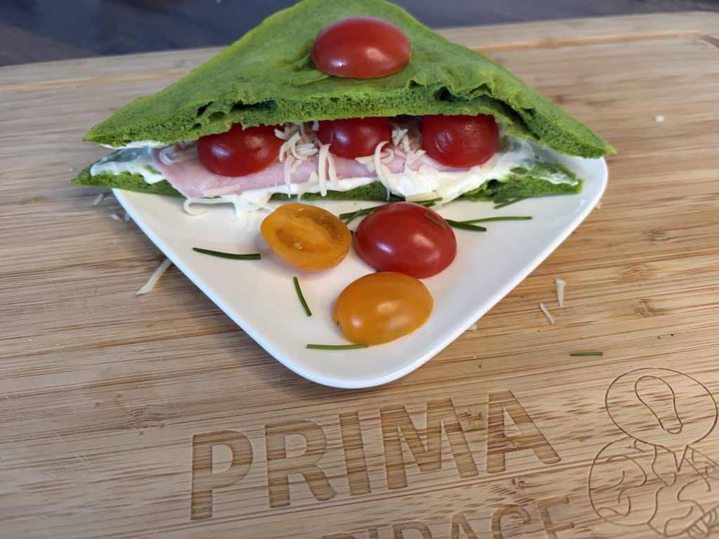 Špenátový sendvič z mikrovlnné trouby