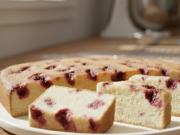 Nadýchaný rybízový koláč s kefírem – jednoduchý hrnkový recept