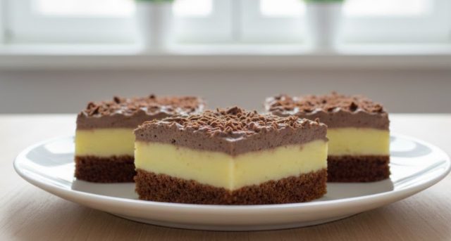 Luxusní řezy s vaječným koňakem a pařížskou šlehačkou jako z cukrárny Luxusní řezy s vaječným koňakem a pařížskou šlehačkou jako z cukrárny