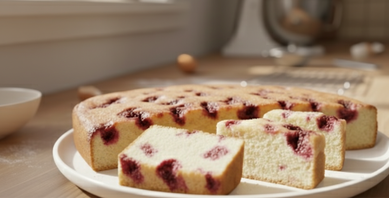 Nadýchaný rybízový koláč s kefírem