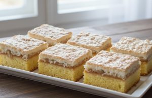 Jablečný sen s kokosovou peřinkou: Vláčný moučník, který voní domovem Jablečný sen s kokosovým sněhem: vláčný koláč, který chutná i druhý den