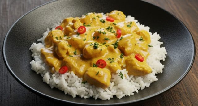 Krůtí maso na kari s krémovou omáčkou: rychlý oběd pro rodinu