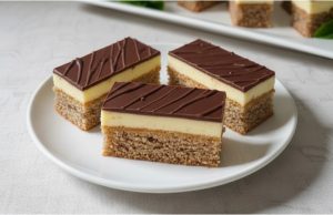 Nanukové řezy: Retro klenot s ořechy a kávovým nádechem Nanukové řezy s ořechovým korpusem a vanilkovým krémem – retro klasika ke kávě