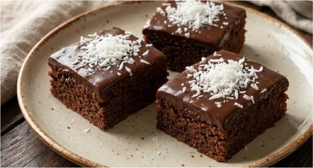 Jablečný perník s povidly a čokoládovou polevou – vláčný hrnkový moučník Jablečný perník s povidly a čokoládovou polevou – vláčný hrnkový moučník