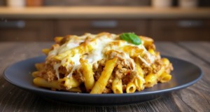 Těstovinový pekáč se třemi druhy sýrů: Italská hostina z jedné mísy