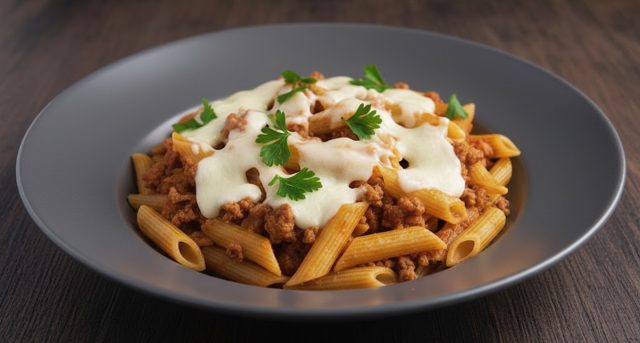 Těstoviny s mletým masem a mozzarellou z jedné pánve – rychlá večeře