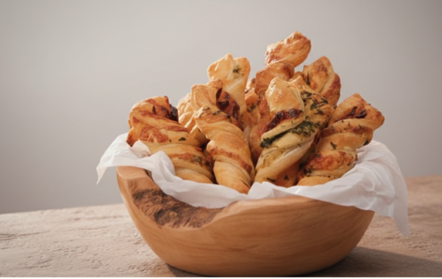 Rychlé šunkové vrtule z listového těsta se sýrem a mozzarellou