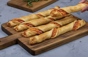 Sýrové tyčinky z listového těsta s prosciuttem: rychlé pohoštění