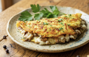 Smažená bramborová placka plněná houbovou směsí a sýrem! Smažený bramborák s houbovou směsí a sýrem: Rychlý a sytý recept z brambor