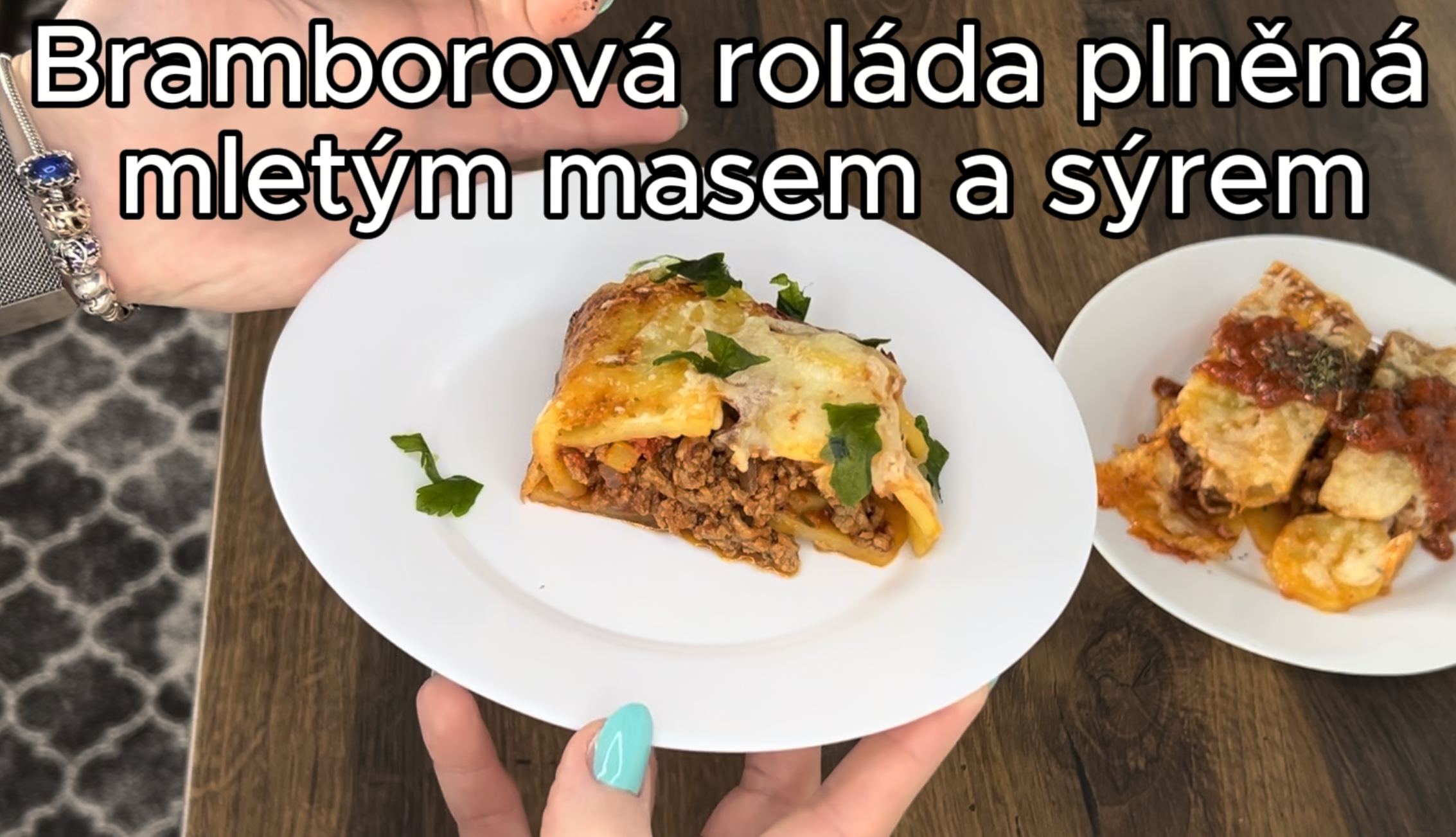 Bramborová roláda plněná mletým masem a sýrem - z jednoho plechu