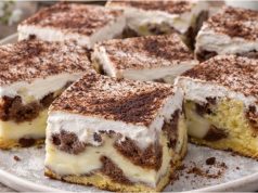 Dvoubarevná buchta s pudinkem a zakysanou smetanou: Vláčné potěšení na plech