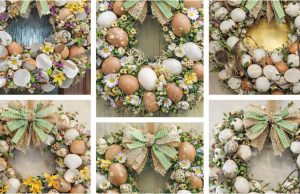 Inspirace na jarní věnce vytvořené ze skořápek od vajec