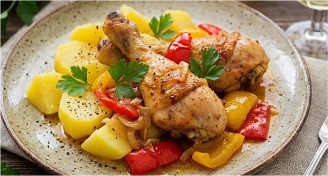 Kuřecí paličky pečené na cibuli, paprice a česneku – šťavnatý oběd s dokonalou šťávou