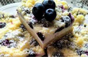 Máslový koláč s tvarohem a borůvkami na plech – poctivý domácí dezert