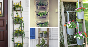 Předělejte starý, dřevěný žebřík na krásnou jarní dekoraci!