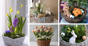 Proměňte obyčejný proutěný košík, který jsme předělali na krásnou jarní dekoraci