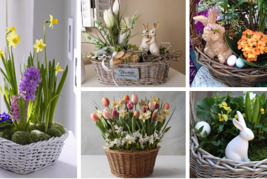 Proměňte obyčejný proutěný košík, který jsme předělali na krásnou jarní dekoraci