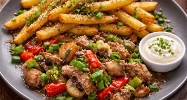 Pikantní vepřová směs se žampiony a paprikou: Rychlý oběd z jedné pánve s pořádným řízem