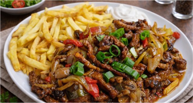 Vepřová směs z kýty se zeleninou a žampiony – domácí čína s pikantní omáčkou