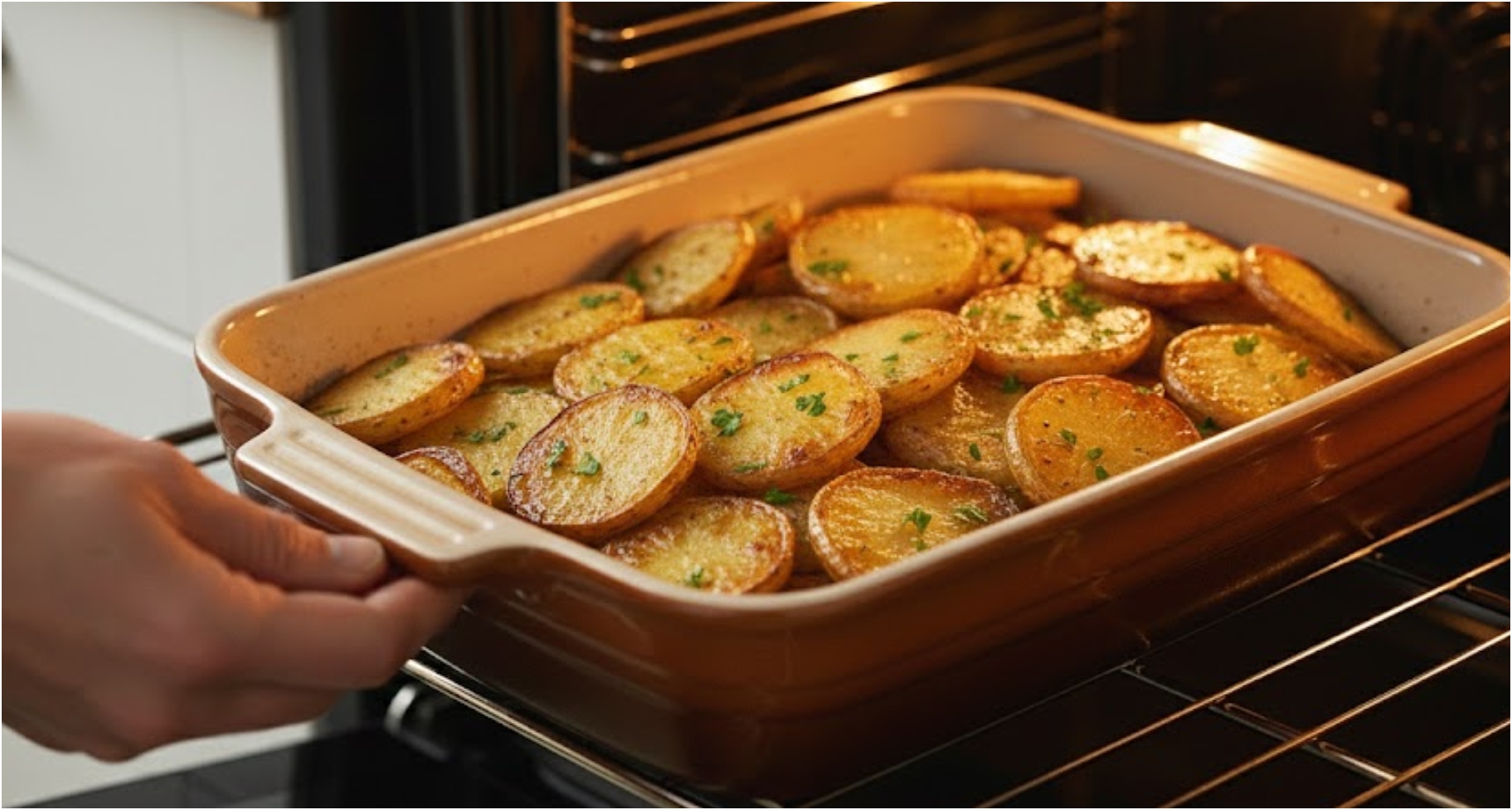 Selské brambory se slaninou, cibulí a česnekem – poctivý pečený oběd z jednoho pekáče