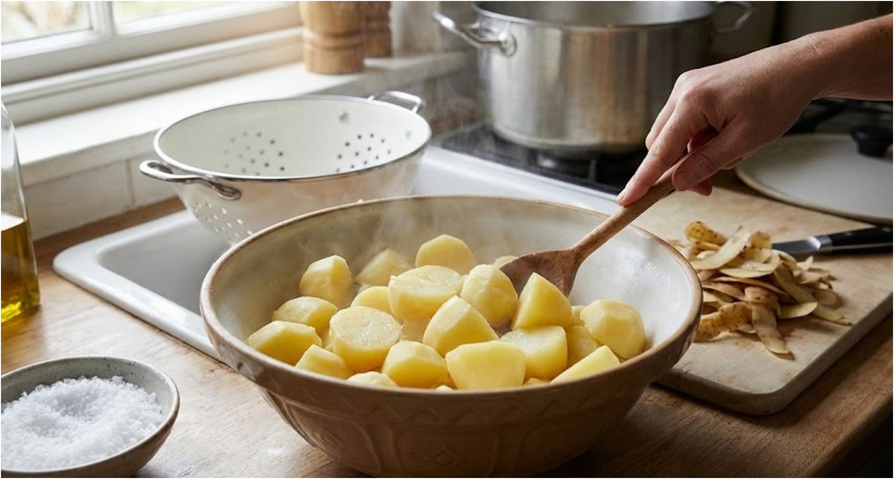 Selské brambory se slaninou, cibulí a česnekem – poctivý pečený oběd z jednoho pekáče