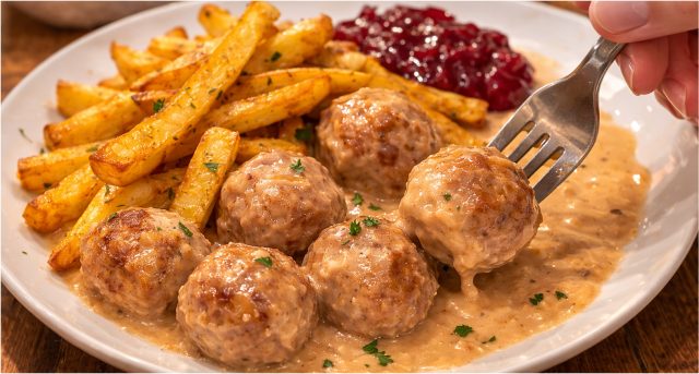 Švédské masové kuličky se smetanovou omáčkou: šťavnatý oběd jako z restaurace
