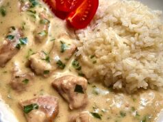 Vepřové plecko na kremžské hořčici s rýží