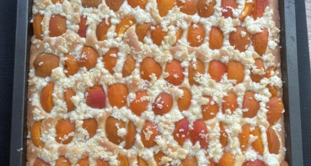 Rychlý meruňkový koláč s máslovou drobenkou