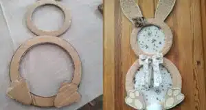 Jarní proměna kartonu z krabice: Vyrobte si luxusního zajíce, který vám bude zdobit vaše vchodové dveře