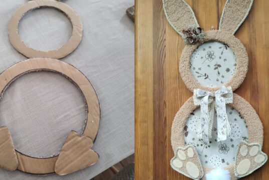 Jarní proměna kartonu z krabice: Vyrobte si luxusního zajíce, který vám bude zdobit vaše vchodové dveře