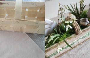 Nevyhazujte dřevěné košíky od ovoce! Vyrobte si z nich snové jarní aranžmá se sněženkami