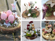 Překrásná jarní dekorace na váš stůl: Využili jsme obyčejný odřezek z kmene stromu!