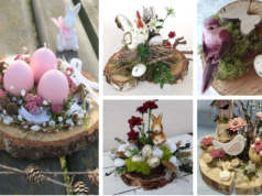 Překrásná jarní dekorace na váš stůl: Využili jsme obyčejný odřezek z kmene stromu!