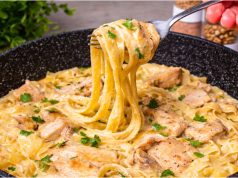 Krémové těstoviny s kuřecím masem a žampiony: rychlá večeře do 30 minut