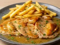 Vepřové kotlety na pivu s česnekem a hořčicí: Poctivá bašta z jednoho pekáčku Vepřové kotlety na pivu s česnekem: Šťavnatý oběd s omáčkou jako z hospody