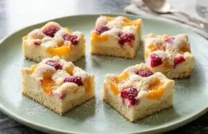 Nadýchaná bublanina s mandarinkami, malinami a tvarohem: Dokonalý moučník na plech