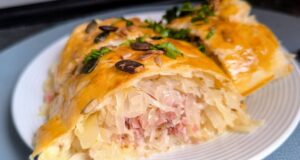 Slaný závin s kysaným zelím a uzeninou: Křupavá pochoutka s bohatou náplní