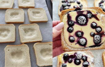 Bleskové cheesecake tousty s borůvkami z horkovzdušné fritézy i trouby