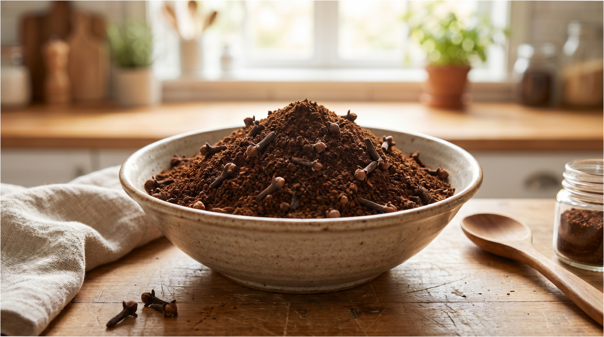 Kávová sedlina a hřebíček – přírodní ingredience pro svěžest.