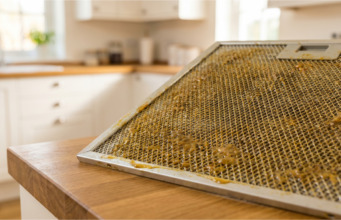 Špína a mastnota z digestoře se rozpustí sama: Geniální trik s plechem na pečení