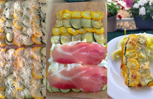 Fit cuketová roláda se sýrem Cottage, Mozzarellou a Schwarzwaldskou šunkou