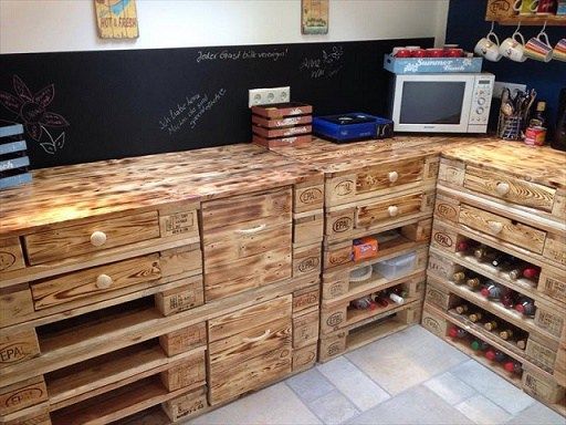 DIY Ideas with Pallets - Beauty and the Mist | Pallet kitchen, Diy pallet furniture, Kitchen cabinets and countertops