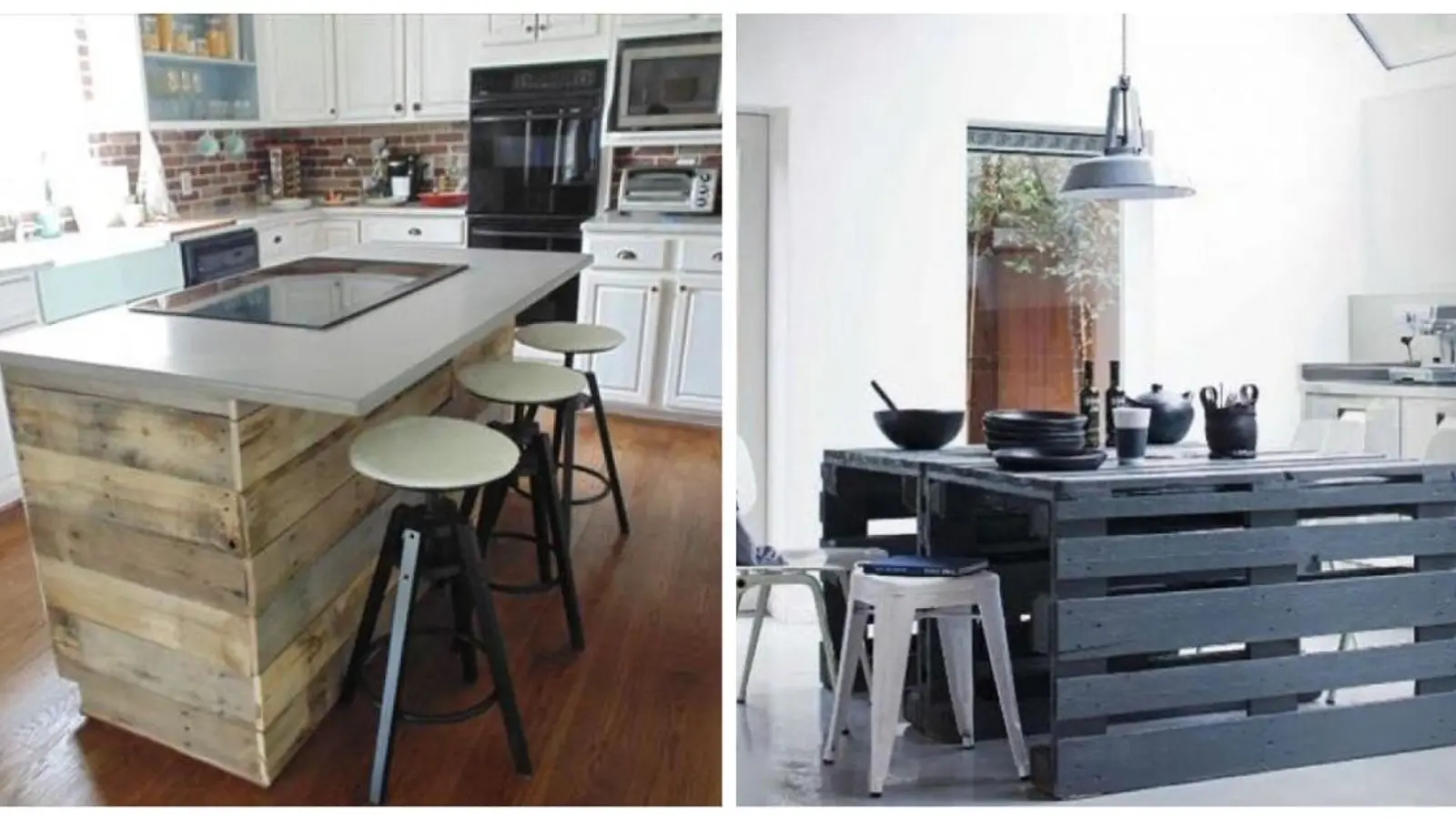 15 ideas for DIY wooden pallets kitchen islands. - Tips and Crafts